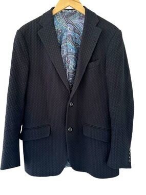 Etro • Textured Knit Blazer Paisley Silk Lined